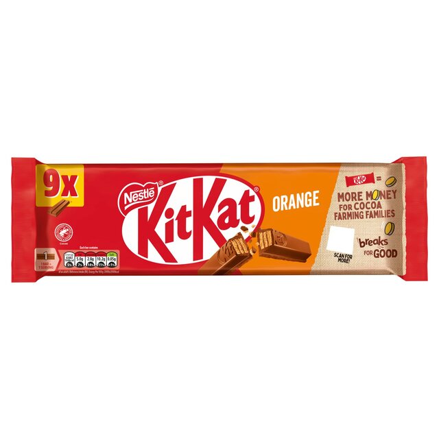 Kitkat 2 Finger Orange Chocolate Biscuit bar 9 x 20,7g