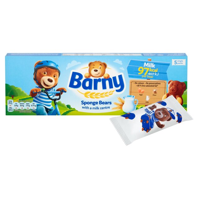 Barny Milk Sponge Bear 5 Pack Multipack 125G