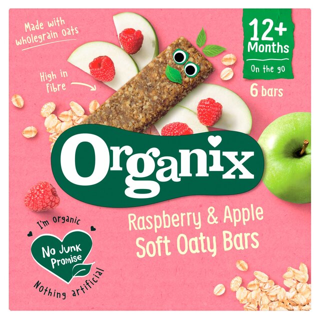 Organix Raspberry & Apple Hafer Snackstangen 6 x 30g