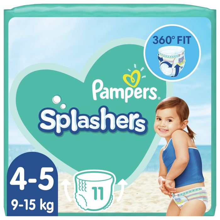 Pampers Splashers Swim Nappies Taille 4-5 (9-15 kg) 11 par paquet