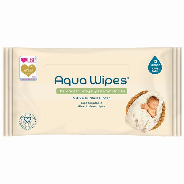 Aqua -Wischtücher 100% biologisch abbaubarer Babytücher 64 pro Packung