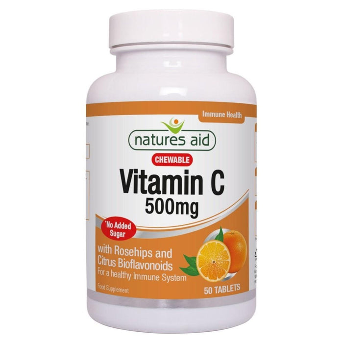 Ayuda Ayuda Cápsulas de suplemento de vitamina C masticables 500 mg 50 por paquete