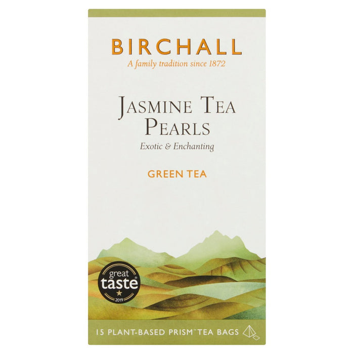 Birchall Jasmine Tea Pearls 15 Prism Bolsas de té 15 por paquete