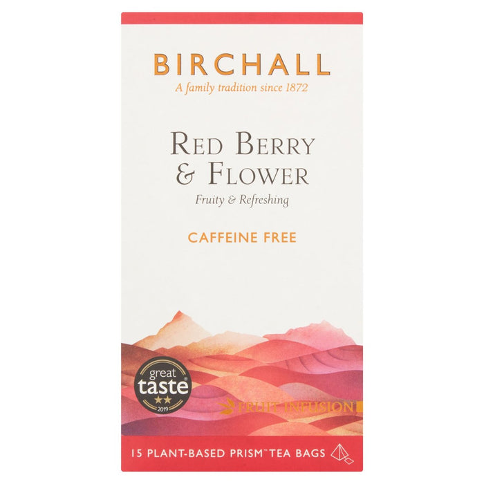 Bolsas de té de bayas y flores rojos de Birchall 15 por paquete
