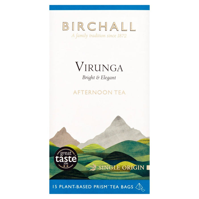 Té de la tarde de Birchall Virunga 15 Prism Tea Bolsas 15 por paquete