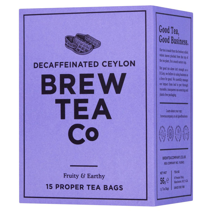 Brew Tea Co CO2 Decaffeinated Tea Bags 15 per pack