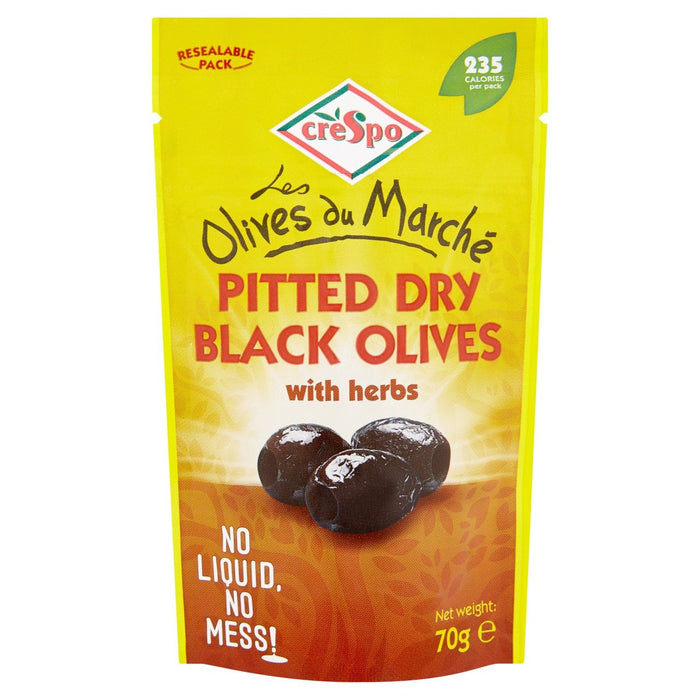 Crespo trocken schwarze Oliven mit Kräutern 70 g